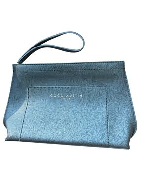 Coco Austin Designs Black Pebbled Faux Leather Wristlet Clutch